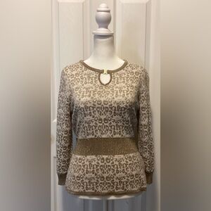 Ruby Rd Petite Lg Gold Detail Knit Top